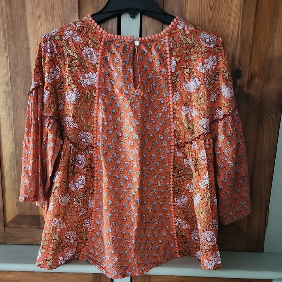 Rachel Zoe Orange Floral Blouse - Picture 3 of 6